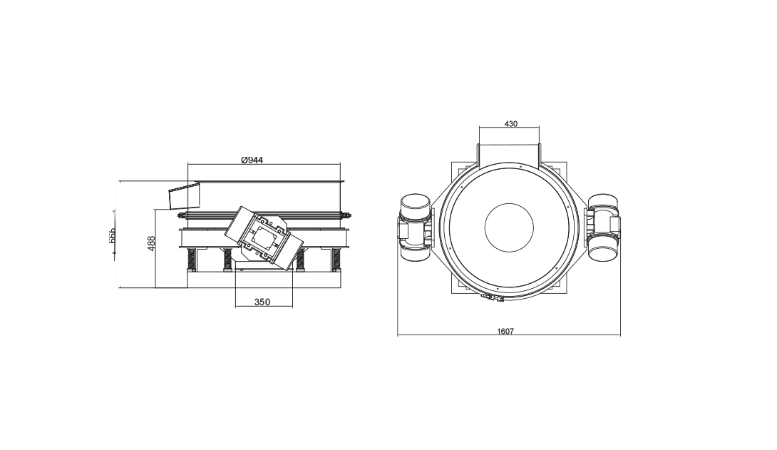 Map of the two-motor sieve machine under the spray dryer
