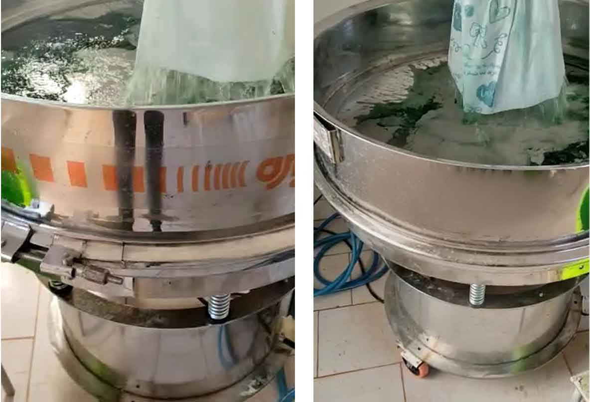 Electric sieve for liquids separating spirulina