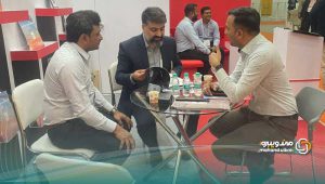 The presence of CEO of Mohanad Iranian company manufacturer of vibration sieves in the big exhibition of India in the ceramic and tile sector